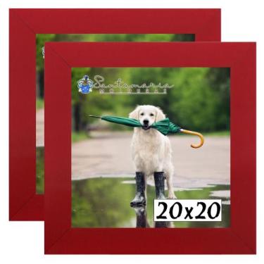 Imagem de Kit 2 Porta Retrado Molduras 20x20 Vermelho - Santamaria Molduras