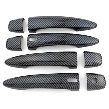 Imagem de Dakitita Acabamento da tampa da maçaneta da porta exterior colorida de fibra de carbono para Nissan Altima Sentra 2020-2024 X-Trail T33 Rogue 2021-2024 Qashqai Acessórios Decoração (com orifícios para