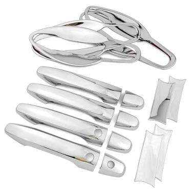 Imagem de Dakitita Compatível com Honda CRV CR-V 2012 2013 2014 2015 2016 Capa de maçaneta externa e tampas de tigela de porta decoração cromada (2 furos de entrada inteligentes)