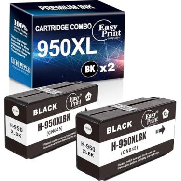 Imagem de Cartucho de tinta preta EASYPRINT 950XL de substituição para HP 950XL compatível com impressora HP OfficeJet Pro 8600 8610 8615 8620 8625 8630 8100 276dw 251dw (2 preto)