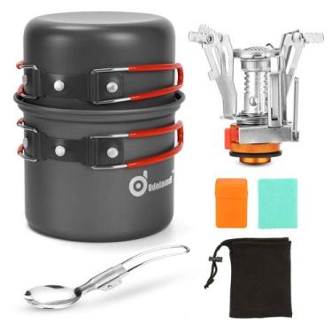 Imagem de Kit de Camping Odoland - Leve e Compacto com Fogão e Bolsa