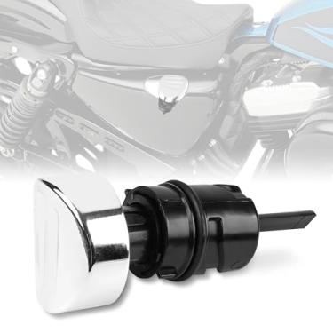 Imagem de Proyoureye Vareta de óleo de motor de motocicleta para Harley Sportster Iron XL 883 1200 & Forty Eight (2004-2021) Indicador de nível de óleo da tampa do tanque de óleo (cromado)