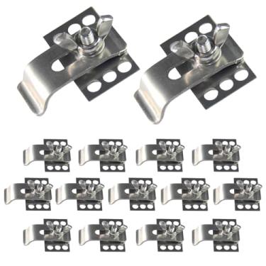 Imagem de Kit de clipe de suporte de montagem de pia de aço inoxidável 304 (pacote com 15), braçadeiras de suporte de pia de epóxi universais de cozinha e banheiro
