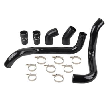 Imagem de SSN Kit de tubo e bota de intercooler de alumínio de 7,6 cm compatível com GMC 6.6L LB7 Duramax Diesel Preto 2002 2003 2004