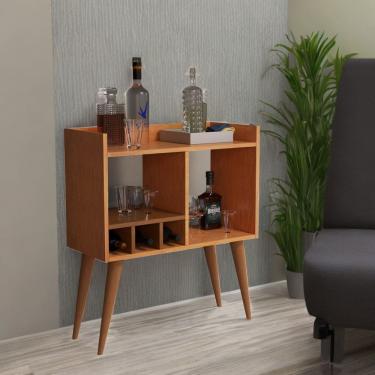 Imagem de Aparador p/ Salas Recepção Porta Garrafas Bebidas Cerejeira
