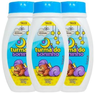 Imagem de Talco Para Bebê Azul Infantil Turma do Soninho 200gr, kit3unidades