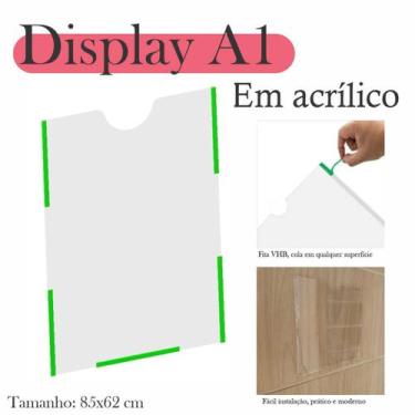 Imagem de Display Parede Quadro Avisos Porta Folhas A1 Acrílico Vert - INDÚSTRIA
