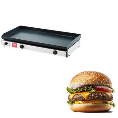Imagem de Chapa Grill a Gás 50x80cm Dois Queimadores - Malta