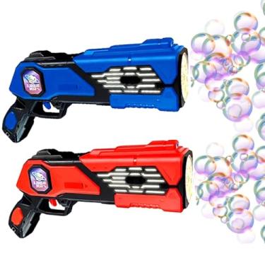 Imagem de 2 Arminhas de Bolas de Sabão Super Lançador Bolhas Infantil