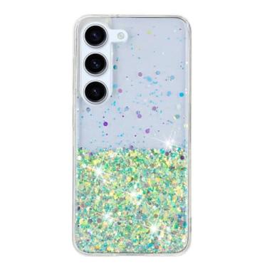 Imagem de Capa de celular com glitter brilhante noturno para Samsung Galaxy S23 S24 Ultra S23 S24 Plus A54 A34 A25 A15 A35 A55 5G, capa traseira antiqueda, verde, para A25 (5G)