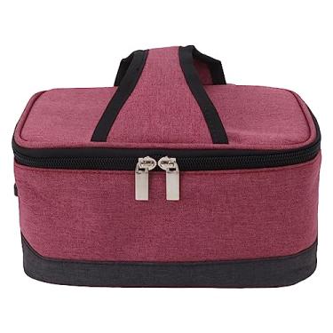Imagem de Bolsa térmica USB portátil para aquecimento elétrico para alimentos, bolsa de aquecimento de temperatura constante para viagem, acampamento, caminhada (bordô)