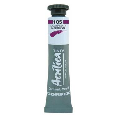 Imagem de Tinta Acrílica 20ml 105 Laca Magenta Corfix, 105 LACA MAGENTA