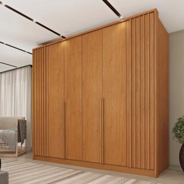 Imagem de Guarda Roupa 6 Portas Ripado 244cm Nova York Flex Espresso Móveis
