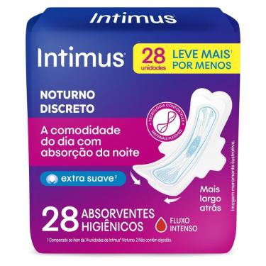 Imagem de Absorvente Intimus® Noturno Discreto com Abas - 28 unidades