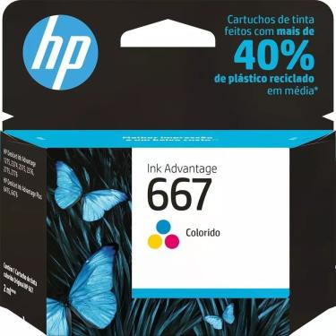Imagem de Cartucho HP 667 Colorido Original 3YM78AB para HP Deskjet 2376, 2774, 2776, 6476
