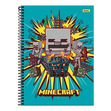 Imagem de Caderno Espiral Universitário Minecraft 80 Folhas Foroni