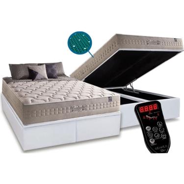 Imagem de Cama Baú Queen: Colchão Magnético Anjos MasterPocket Commodite + Box crc Courano(158x198)