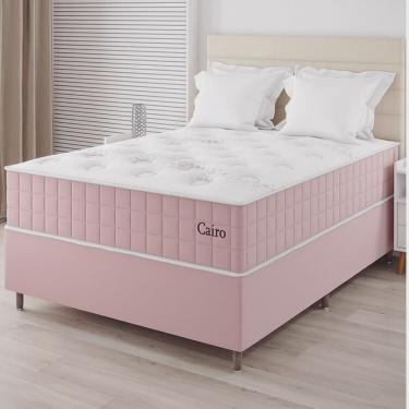 Imagem de Conjunto Colchão Mola Ensacada e Base Box Casal 67x138x188cm Cairo Yescasa Rose