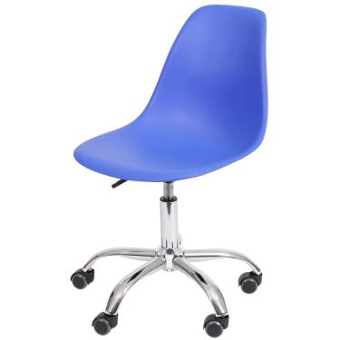 Imagem de Cadeira Eames com Rodizio Polipropileno Azul Escuro - 40792