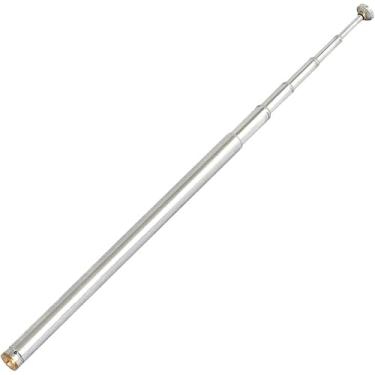 Imagem de Unifizz Antena Telescópica Portátil FM Rosca Fêmea Prata 2 mm Diâmetro 6 Seções 480 mm