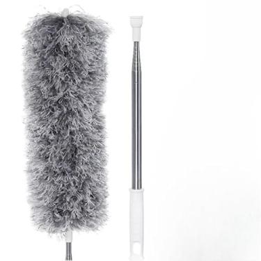 Imagem de Espanador De Pó Haste Flexível De Microfibra P Cabo Extensor Dobrável Limpeza a Seco Tira o Pó