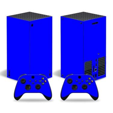 Imagem de Adesivo Skin para Xbox Series X Digital Edition, decalque de vinil de cobertura completa para console e controle (azul)