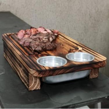 Imagem de Tábua de carne Inteligente Para Churrasco C/Gaveta 2 Potes c 45 Cms X 27 Cms