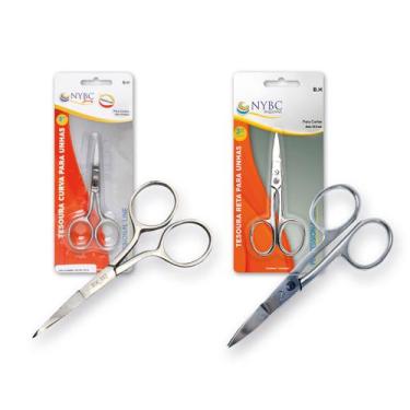 Imagem de Kit 2 Tesouras Curvas para Unhas Ponta Estreita + Larga NYBC - NYBC Be