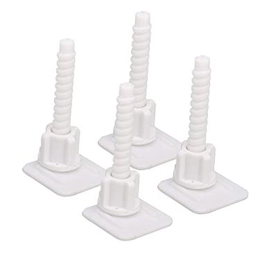 Imagem de BQLZR 3,8 x 3,8 x 7,4 cm (CxLxA) Parafusos de dobradiça de assento de vaso sanitário quadrado de plástico branco porcas parafusos inferiores parafusos de assento de vaso sanitário conjunto de 4