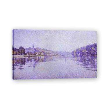 Imagem de River's Edge The Siene Wall Art Print Poster Pontilhismo Pintura Romântica Tela Decoração de Parede Reprodução de Pintura Famosa 70 x 40 cm