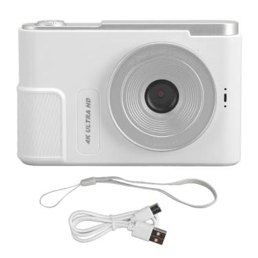 Imagem de Câmera Digital de 48MP, Zoom Digital 4K 16x, Tela de 2,4 Polegadas, Câmera Digital Portátil para Crianças Vlog (Branco)