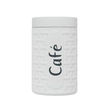 Imagem de Porta Mantimentos 1,5Lt Pote Plástico Decorativo Cozinha Café Açúcar Biscoito Cores (Café Branco)