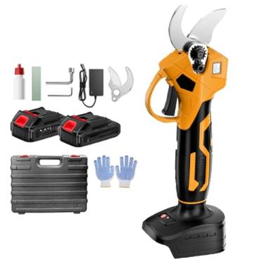 Imagem de Podador De Galhos Eletrico,Podador De Galhos,Podador De Galhos A Bateria,com 2 baterias de lítio, lâminas de titânio SK5, diâmetro de corte de 30 mm, visor LCD