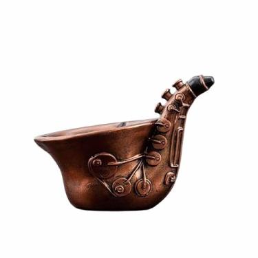 Imagem de Cinzeiro para cinzeiros de fumar resina retrô vintage criatividade elegante para mesa para decoração de mesa de escritório em casa (Bronze)