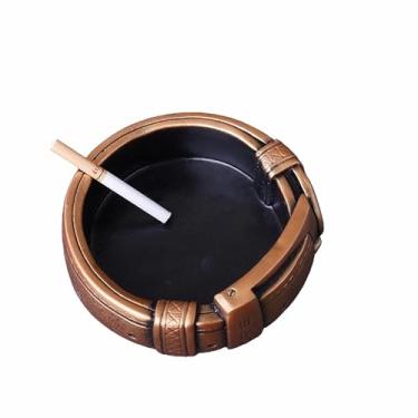 Imagem de Cinzeiro de mesa criativo cinzeiro de mesa retro vintage moda divertida masculina para fumar material de resina uso doméstico ornamentos de escritório (cor: ouro)
