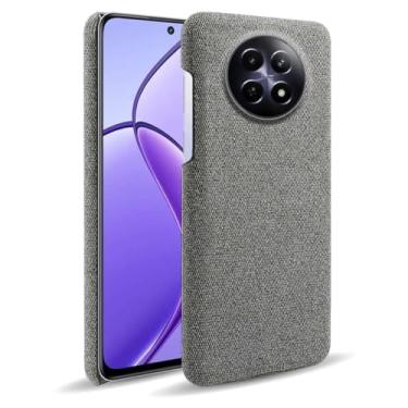 Imagem de Capa para OPPO Realme 12 5G,Capa desenhada em lona,Case Protetora Ultrafina com Empunhadura Macia,Design em Tecido Antichoque e Antiarranhões-Gray