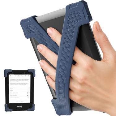 Imagem de ELETIUO Alça de mão para Kindle/Kobo/Kindle/E-Readers de 15 cm - Paperwhite 7-10 gerações, 2 unidades ergonômicas de silicone para dedos, suporte seguro com uma mão para acessórios de leitura