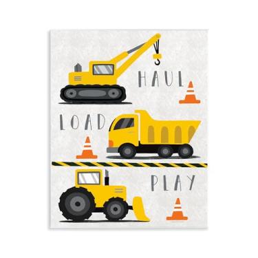 Imagem de Stupell Industries Arte de placa de parede de caminhão de carga de transporte, design por Elizabeth Tyndall, 28 x 35 cm