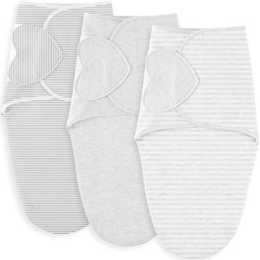 Imagem de Susurration Saco de dormir para bebê, cueiros 100% algodão para recém-nascidos, gancho e laço silencioso, respirável e durável, saco de dormir unissex, 0 a 3 meses, melhora o sono e acalma o reflexo