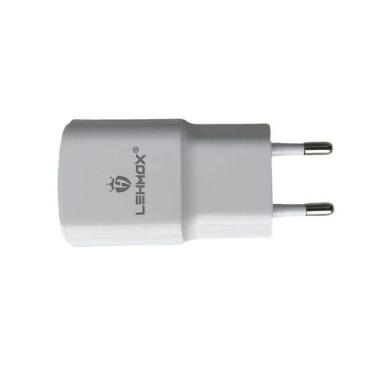 Imagem de CARREGADOR USB RÁPIDO DE TOMADA PARA CELULAR 3.1A + CABO 1MT Lightning