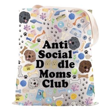 Imagem de JNIAP Doodle Mom Gift Anti Social Doodle Moms Club Tote Bag For Doodle Dono Gift, Doodle Moms