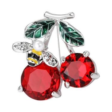 Imagem de Broche de Romã e Melancia com Strass - Presente para Festa, Prateado33
