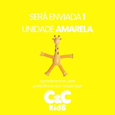 Imagem de Kit 4 girafas estica e gruda melman pop it tubo tiktok com luz brinque