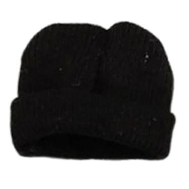 Imagem de Milageto 1/12 Figura Chapéu Gorro de Malha Acessórios de Traje Realista Figuras Masculinas Femininas Modernas Macias Gorro Desleixado Miniatura , Preto
