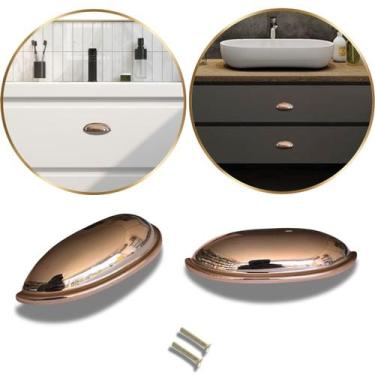 Imagem de Puxador Concha Puxador Armário Gaveta Colonial Kit 08 Pçs - Compras Fá