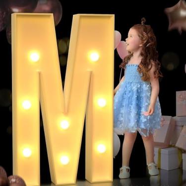 Imagem de Letras iluminadas, letreiro de LED com 26 letras, decoração de parede com alfabeto para festa em casa, bar, casamento, aniversário, festival, operado por bateria