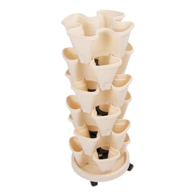 Imagem de Vaso Vertical Multicamadas, Impermeabilizante Economiza Espaço Vaso de Flores Empilhável Vaso de Jardim com Roda para Casa, Varanda, Hortas, Divisão com 4 Segmentos