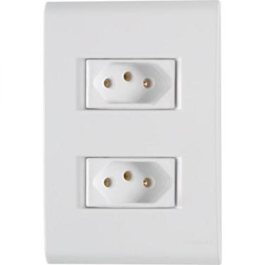 Imagem de Conj 4x2 2 Tomadas 2p+t Tramontina 10 A 250 V Liz Branco