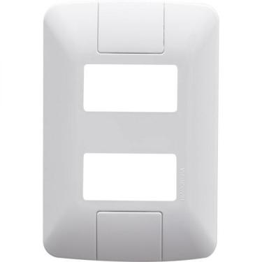 Imagem de Placa 2 Postos Afastados 4x2 Tramontina Aria Branca