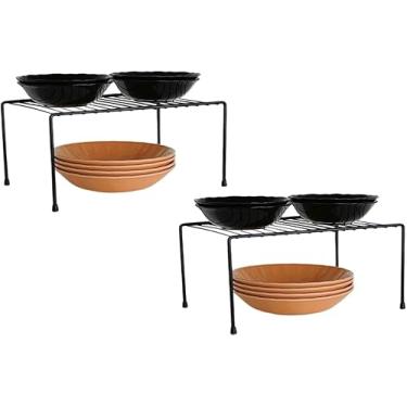Imagem de Kit 2 Organizador Armario Cozinha Prateleira Aramado 31cm(Preto)